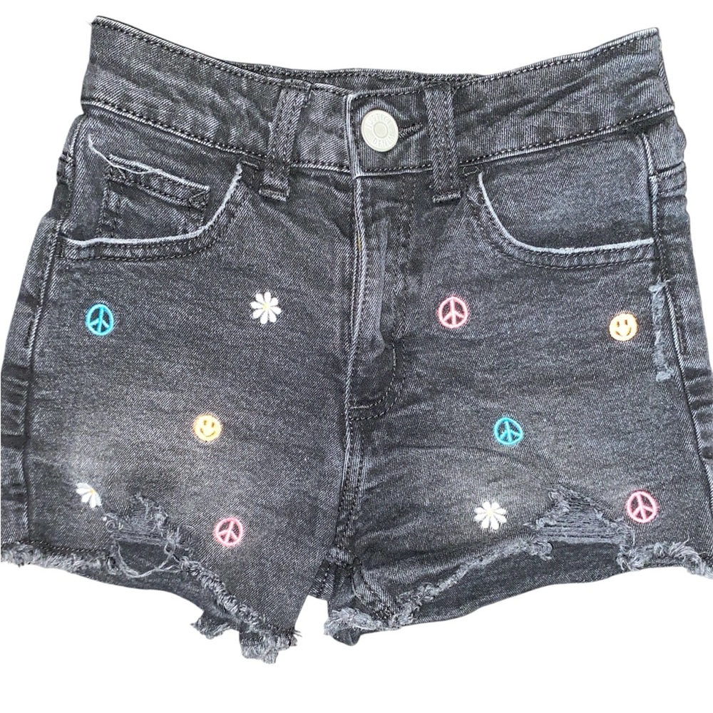 Justice • Black• Embroidered • Denim Shorts